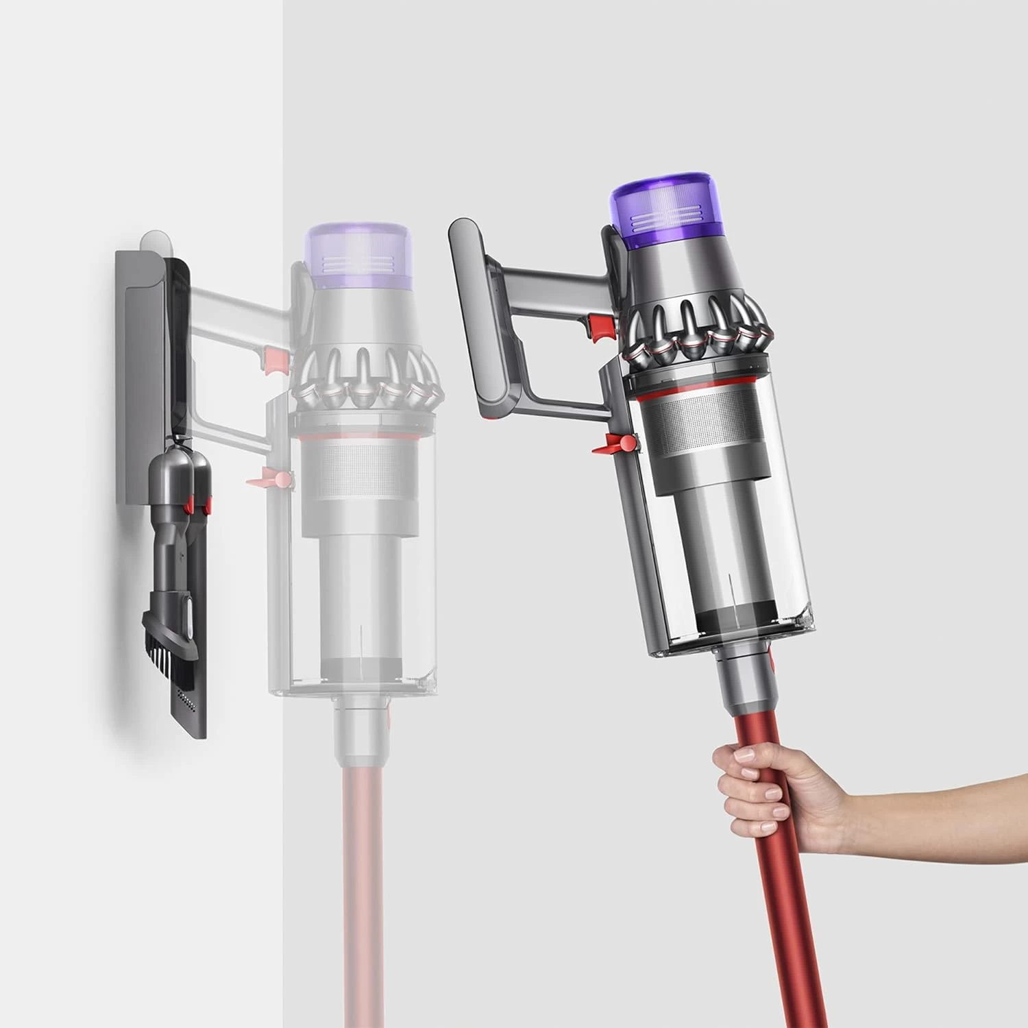 Dyson Outsize Cordless Vacuum Cleaner, Nickel/Red, Extra Large 10 Dyson Outsize Cordless Vacuum Cleaner, Nickel/Red, Extra Large - Image 8